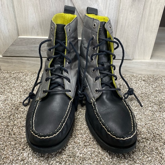 Sperry Topsiders Cloud Original Chukka Black Gray Leather Boot 12 - Picture 2 of 12